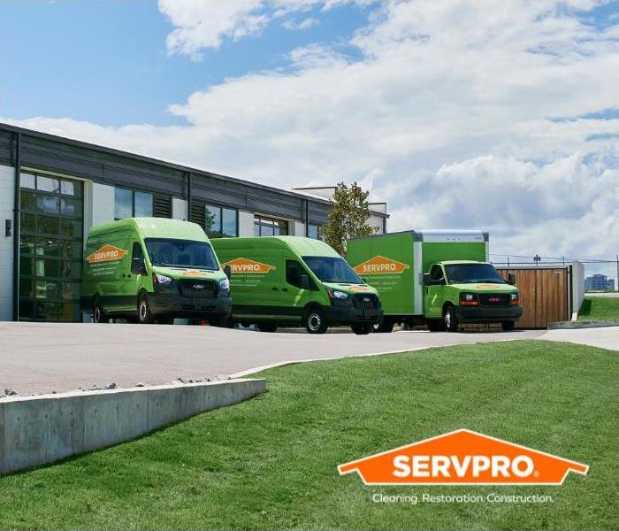 SERVPRO staff arriving on a commercial job site